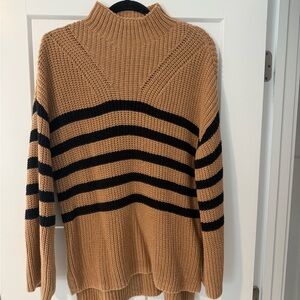 Old Navy Tan and Black Striped Sweater